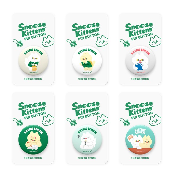 Snooze Kittens® Kittens School Pin Button 6types
