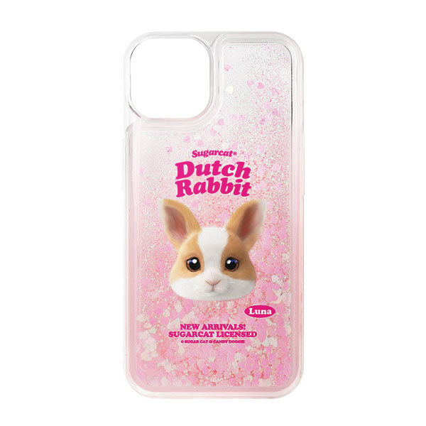 Luna the Dutch Rabbit TypeFace Aqua Glitter Case