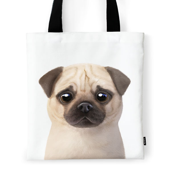 Puggie the Pug Dog Tote Bag