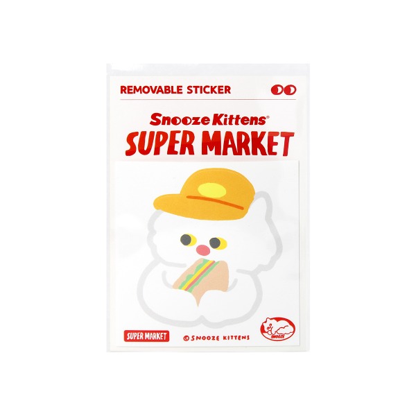 Snooze Kittens® Supermarket Snooze Sandwich Removable Sticker