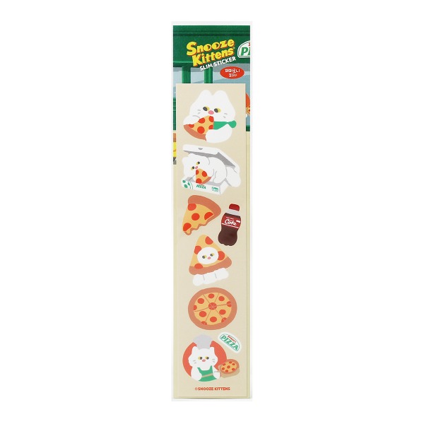 Snooze Kittens® Pepperoni Pizza Slim Sticker