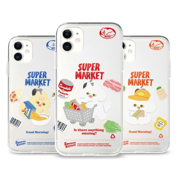 Snooze Kittens® Supermarket Clear Jelly Case 4 types