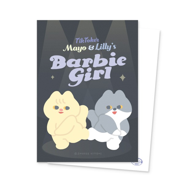 Snooze Kittens® Tiktoker Mayo &amp; Lilly&#039;s Barbie Girl Postcard