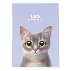 Leo the Abyssinian Blue Cat Art Poster