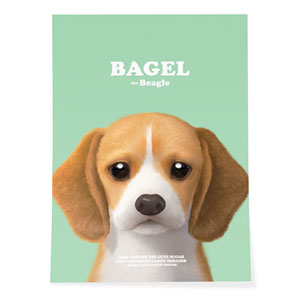 Bagel the Beagle Retro Art Poster