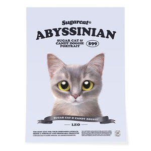 Leo the Abyssinian Blue Cat New Retro Art Poster