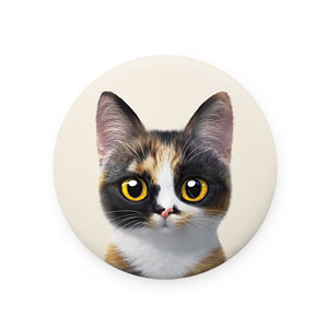 Mayo the Tricolor cat Mirror Button