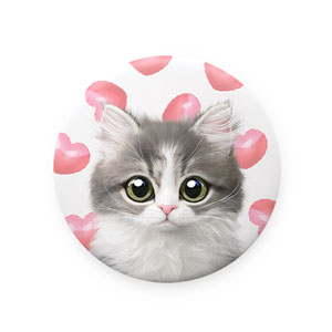 Dan the Kitten’s Heart Balloon Mirror Button