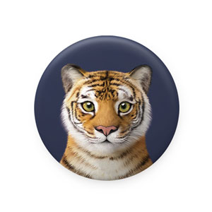 Tigris the Siberian Tiger Mirror Button