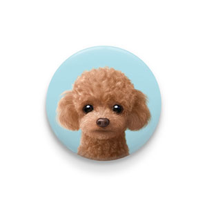 Ruffy the Poodle Pin/Magnet Button
