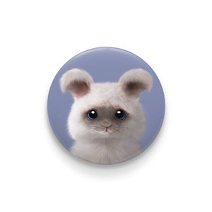 Fluffy the Angora Rabbit Pin/Magnet Button