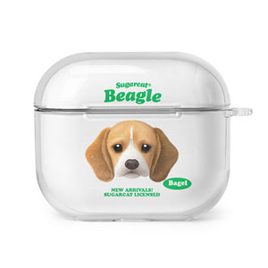 Bagel the Beagle TypeFace AirPods 3 Clear Hard Case