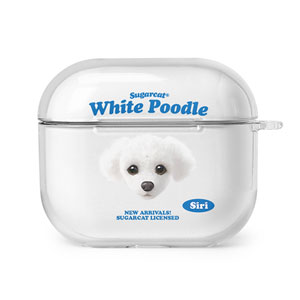 Siri the White Poodle TypeFace AirPods 3 Clear Hard Case