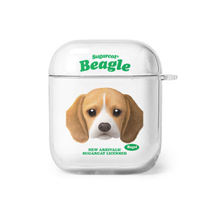 Bagel the Beagle TypeFace AirPod Clear Hard Case
