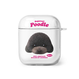 Choco the Black Poodle TypeFace AirPod Clear Hard Case