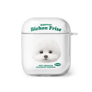 Dongle the Bichon TypeFace AirPod Clear Hard Case
