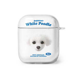 Siri the White Poodle TypeFace AirPod Clear Hard Case