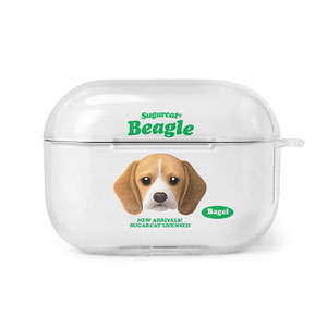 Bagel the Beagle TypeFace AirPod PRO Clear Hard Case