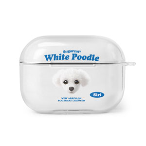 Siri the White Poodle TypeFace AirPod PRO Clear Hard Case