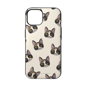 Mayo the Tricolor cat Face Patterns Door Bumper Case