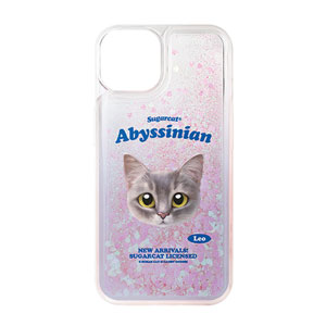 Leo the Abyssinian Blue Cat TypeFace Aqua Glitter Case