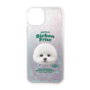 Dongle the Bichon TypeFace Aqua Glitter Case