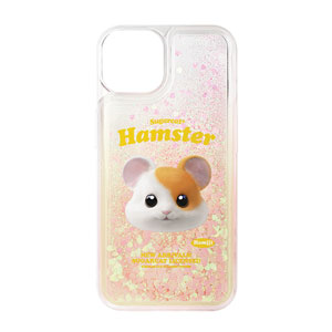 Hamjji the Hamster TypeFace Aqua Glitter Case