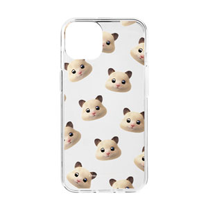 Pudding the Hamster Face Patterns Clear Jelly/Gelhard Case