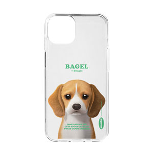 Bagel the Beagle Retro Clear Jelly/Gelhard Case