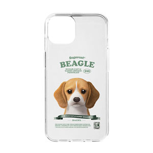 Bagel the Beagle New Retro Clear Jelly/Gelhard Case