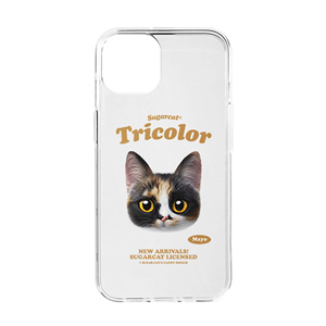 Mayo the Tricolor cat TypeFace Clear Jelly/Gelhard Case