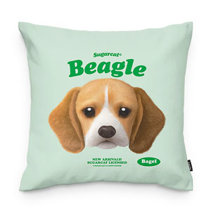 Bagel the Beagle TypeFace Throw Pillow