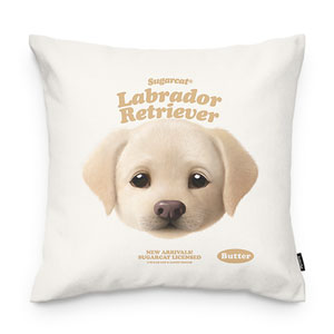 Butter the Labrador Retriever TypeFace Throw Pillow