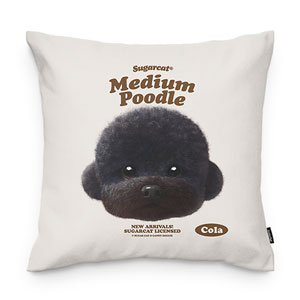 Cola the Medium Poodle TypeFace Throw Pillow