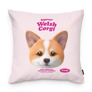 Corgi the Welsh Corgi TypeFace Throw Pillow