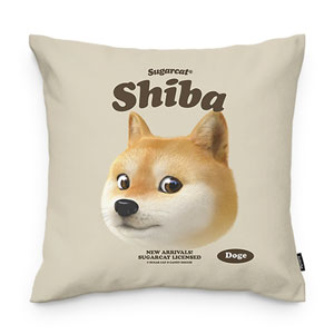 Doge the Shiba Inu (GOLD ver.) TypeFace Throw Pillow