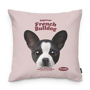 Franky the French Bulldog TypeFace Throw Pillow