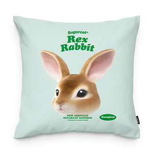 Haengbok the Rex Rabbit TypeFace Throw Pillow