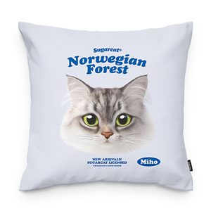 Miho the Norwegian Forest TypeFace Throw Pillow