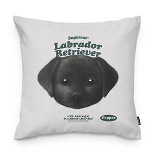 Pepper the Labrador Retriever TypeFace Throw Pillow