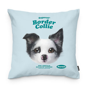 Porori the Border Collie TypeFace Throw Pillow