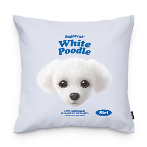 Siri the White Poodle TypeFace Throw Pillow