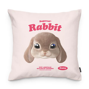 Daisy the Rabbit TypeFace Throw Pillow