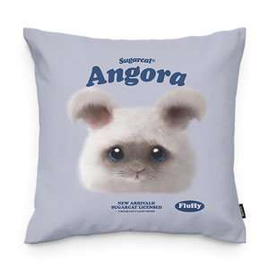 Fluffy the Angora Rabbit TypeFace Throw Pillow