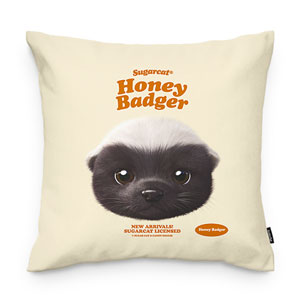 Honey Badger TypeFace Throw Pillow