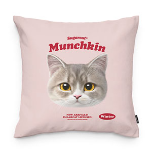 Winter the Munchkin TypeFace Throw Pillow