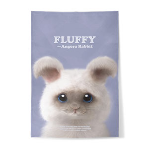 Fluffy the Angora Rabbit Retro Fabric Poster