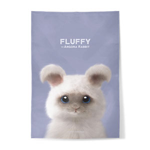 Fluffy the Angora Rabbit Fabric Poster