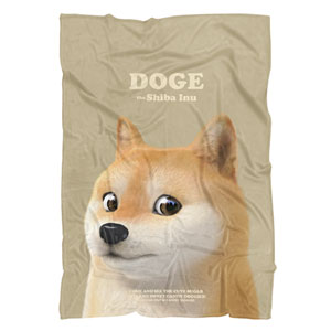 Doge the Shiba Inu (GOLD ver.) Retro Fleece Blanket