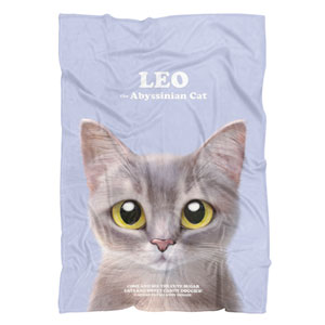 Leo the Abyssinian Blue Cat Retro Fleece Blanket